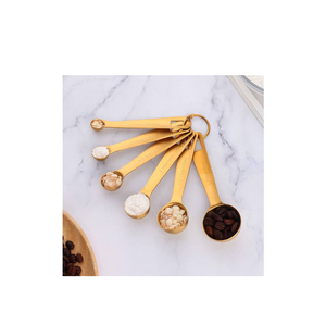 Cuchara medidora de latón, tazas, Mango en relieve, cuchara medidora para el hogar, herramientas de cocina, Gadgets, superventas - Product Image 3