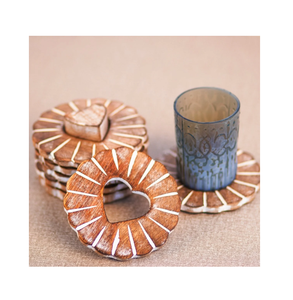 ถ้วยไม้เปล่าสำหรับใส่เครื่องดื่มที่รองแก้วแบบระเหิดสำหรับตกแต่งโต๊ะเบียร์รูปทรงสี่เหลี่ยม - Product Image 2