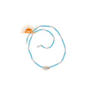 สร้อยคอทองคำสามเส้นทำจากทองเหลืองอัญมณีลาบราดอไรต์ธรรมชาติ - Product Image 1