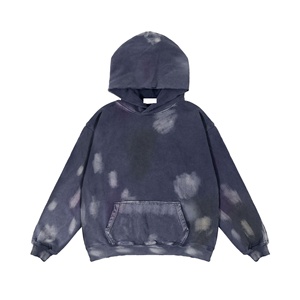 Ropa de calle para hombre de calidad superior lavado con ácido Sun Fade French Terry Pullover Plus Size Hoodie de proveedor de ropa - Product Image 5