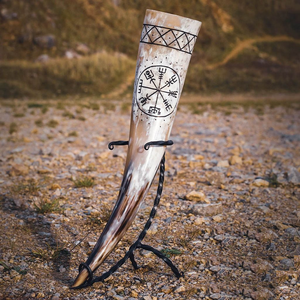 Cuerno vikingo DIY para beber, artesanías naturales talladas, simbolismo nórdico, Animal, estilo religioso, cultura decorativa, conexión con los dioses - Product Image 3