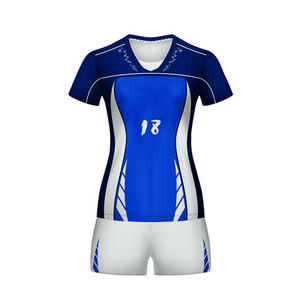Uniforme de Voleibol de Manga Corta con Cuello en V, Personalizado con Logotipo Frontal, de Secado Rápido, Calidad Premium, para Mujeres Adultas, Venta al Por Mayor - Product Image 2
