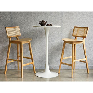 Combo Set 60cm Round Wood <b>Bar</b> <b>Table</b> <b>and</b> 2 Wooden <b>Bar</b> <b>Stools</b> CBCF305 - Product Image 4