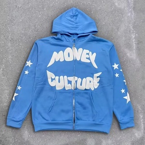 เสื้อฮู้ดพิมพ์ลายพัฟสำหรับผู้ชายและผู้หญิงเสื้อสวมหัวโอเวอร์ไซส์ผ้าฝ้าย100% พิมพ์ลายพัฟโลโก้ออกแบบได้ตามต้องการ - Product Image 1