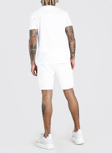 NUEVO Logotipo de impresión personalizado Lavado de dos piezas Camisetas gráficas y conjunto corto Verano 2 piezas Camisa y pantalones cortos Conjunto Chándal para hombres - Product Image 5