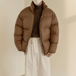 OEM Manufacture Supplier of Men's Winter Puffer Jacket Custom Windproof <b>Black</b> Casual Coat Warm Down Coats - Product Image 1