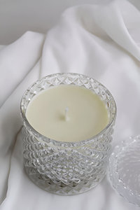 Premium <b>Candles</b> with Lid for Wedding Crystal Clear Embossed Glass Jar <b>Candle</b> in <b>Bulk</b> - Product Image 3