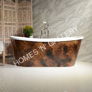 Las últimas bañeras antiguas hechas a mano, artesanía de latón de cobre puro, entrega rápida con desbordamiento para baño, precios al por mayor de fábrica - Product Image 1