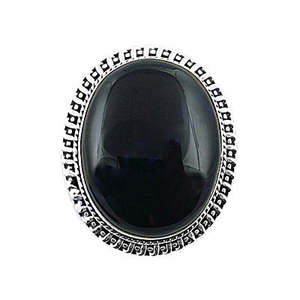 Anillo de Ónice de Plata 925 de Estilo Vintage para Mujer, Ajustable, Joyería de Diseño, Patrón de Mano a la Moda, Licenciado, Privado Disponible - Product Image 3