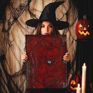 Libro de Hechizos de Cuero Extra Grande Hocus Pocus, Diario de Halloween de 22x14.5 Pulgadas con Cerradura, Decoración Gótica Espeluznante - Product Image 6