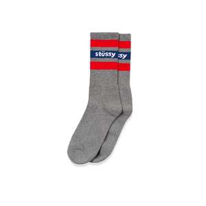 Daily Sporty Crew Socks White Red Stripe Sublimation One Fits All Anti-Slip <b>Heat</b> Resistant Disposable Bottom Perfect - Product Image 1