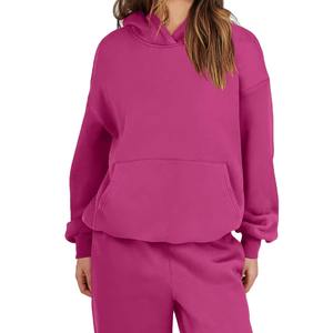 Conjunto de Sudadera y Pantalones Deportivos con Cuello Redondo y Logotipo Personalizado de Moda para Mujer, Ropa Deportiva Informal Estampada para Invierno - Product Image 3