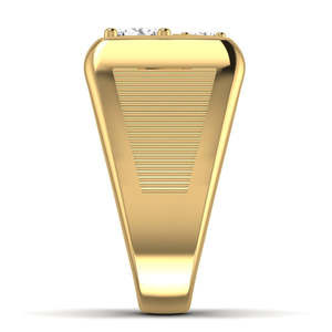 Bijoux de mode personnalisables de haute qualité en argent sterling 925 glacé coupe ronde diamant cultivé bague au design unique pour hommes - Product Image 2