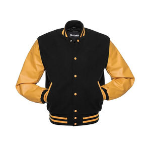 Veste de baseball universitaire unisexe personnalisée, manches en cuir, coupe ample, logo frontal, coupe-vent, laine chauffante, respirante, design d'hiver - Product Image 3