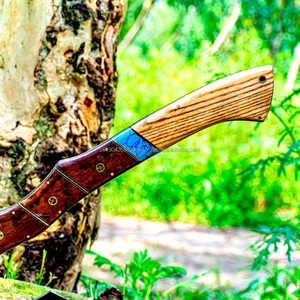 MS-Factory ขวานเหล็กดามัสกัสเกรดอุตสาหกรรมคุณภาพสูงอเนกประสงค์ด้ามจับทำจากไม้สีเงินสั่งทำโลโก้ได้ตามต้องการ - Product Image 5