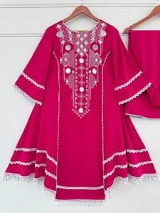 Cómodo y elegante conjunto de Kurti y Plazo de 2 piezas hecho con tela transpirable para mujeres que buscan Ropa Étnica para oficina y fiestas - Product Image 6