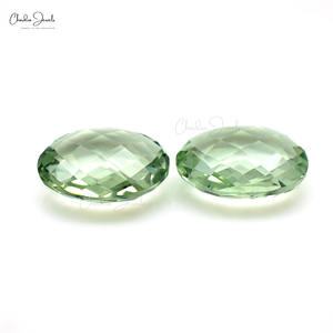 Paire de 2 Améthyste Verte 12X10MM Ovale Briolette Coupe Semi Naturelle Améthyste Verte Pierre Libre Grossiste & Fournisseur - Product Image 3