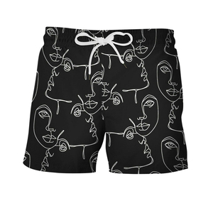 Latest Style New Arrival Full Sublimated Printing <b>Black</b> With White Drawstring Surf <b>Board</b> Shorts Men Swimwear Shorts - Product Image 1