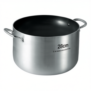 กระทะอลูมิเนียมเคลือบสารกันติด CUCINART สีเงินและสีดำ รุ่น V681172PE28 (28 ซม.) สำหรับทำซุปและน้ำสต๊อก ผลิตภัณฑ์ Abert - Product Image 2