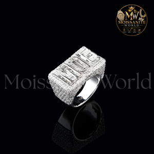 Anillo de cóctel de lujo con letra del nombre Moe, chapado en oro sobre plata 925, estilo hip hop rock, joyería de moissanita para eventos especiales - Product Image 2