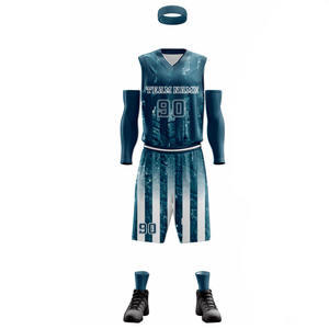 Vêtements de sport de basket-ball personnalisés, short, maillot, ensembles d'uniformes réversibles en polyester, dernier modèle, uniforme imprimé pour hommes - Product Image 6