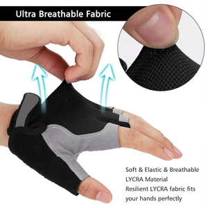 Guantes deportivos de bicicleta de medio Dedo de verano Guantes de dedo corto de alta calidad para ciclismo Gimnasio levantamiento de pesas - Product Image 5