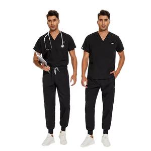 Comprar venta al por mayor cuello en V diseño Jogger estilo hombres Scrubs médico Scrubs enfermera manga corta Scrub Set tejido de poliéster - Product Image 4