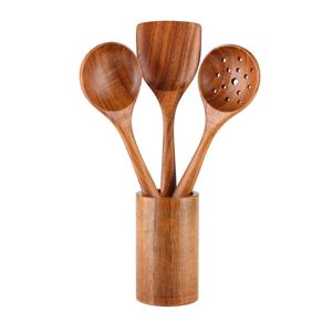 Ustensiles de cuisine en bois durables avec revêtement protecteur assurant la longévité et la résistance à l'humidité et à la chaleur - Product Image 1