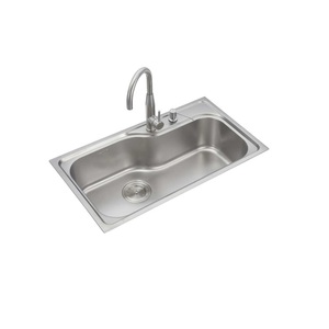 อ่างล้างจานสแตนเลสสตีลสองชั้นทรงมาตรวัดทั่วไปคิงไซส์ชุดระบายน้ำดีไซน์ใหม่สำหรับห้องครัว - Product Image 4