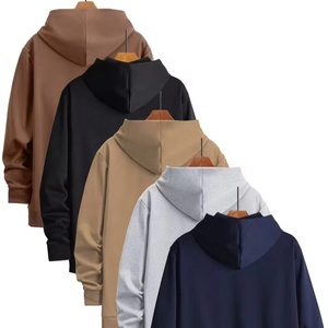 Sweat-shirts à capuche épais à manches longues avec poche et cordon de serrage réglable, vêtements de sport décontractés multicolores - Product Image 2