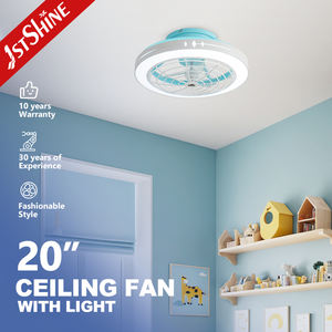 1stshine Led Ventilador de techo 20 pulgadas Azul Fancy ABS Blades Ventilador de techo de bajo perfil con control remoto - Product Image 1