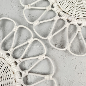 Handwoven Rattan Flower-Shaped <b>Placemat</b> / Decorative Natural <b>Wicker</b> Table Mat for Dining Room and Home Decor - Product Image 3