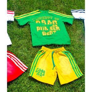 Vente en gros Ensemble de t-shirts décontractés en coton unisexe personnalisés Bandes réfléchissantes à capuche Ensembles de jogging short de sueur Polyester - Product Image 4