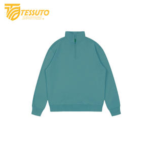 Tessuto Custom Factory Half Zipper Sweatshirts Hoodies Mock Neck <b>Zip</b> <b>up</b> Sweatshirts for Men High Quality Cotton Sweatshirts - Product Image 2