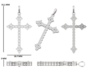 Newly Designed Men's 0.91Ct Moissanite Vintage Rose Yellow <b>White</b> <b>Gold</b> Plated <b>Cross</b> Pendant Claw Setting-Fashionable 925 Sterling - Product Image 5