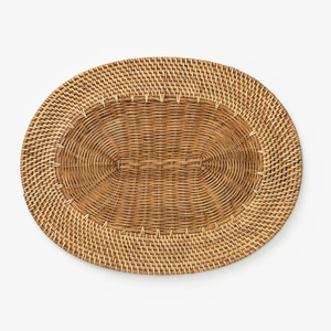 Superventas, Mantel Individual de mesa tejido de ratán ovalado artesanal, placa de cargador de mimbre hecha a mano rústica para restaurante, Hotel, compra a granel - Product Image 1