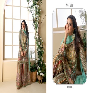 Crêpe de soie de qualité supérieure avec impression numérique et travail à la main Salwar Suit Femme Fabricant et fournisseur de mode de Surat - Product Image 1