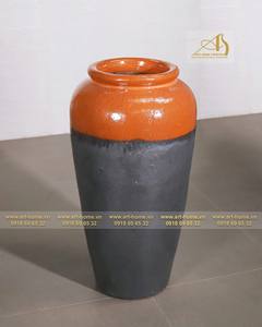 Pot en céramique émaillée Orange et noir Ombre de haute qualité GL085H90OBLO pour la plantation à la maison moderne et le style de jardin - Product Image 2