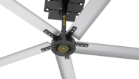 Ventilateur de plafond HVLS de 2.4/3/3 m pour moteur PMSM de circulation d'air commercial adapté aux gymnases de restaurants et aux grands espaces 8/10/12ft