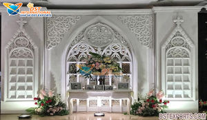 Moroccan Theme Wedding Laser Cut Frame Outdoor Wedding Stage Metal <b>Stands</b> <b>Backdrop</b> Arabian White Metal Wedding Arch <b>Backdrop</b> USA - Product Image 3