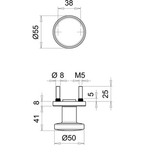 Stainless Steel K7/050/02 Door Knob F00 Straight Knob for Over Door <b>Racks</b> EDI Product - Product Image 3