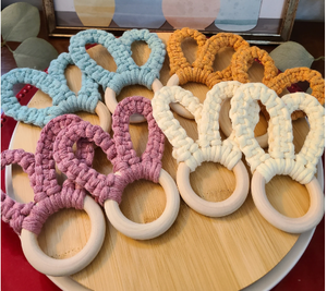 ห่วงรัดผ้าเช็ดปากลายกระต่ายมาคราเม่ - Product Image 4