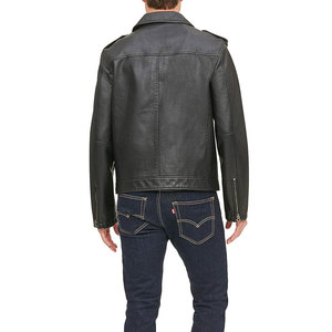 Blouson aviateur en cuir véritable pour homme, style universitaire oversize, doublé pour l'hiver, coupe droite, style urbain - Product Image 2