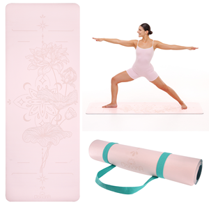 Non Slip TPE Yoga <b>Mat</b> Alignment Guideline Foldable Portable Exercise <b>Mat</b> for Home Gym Pilates - Product Image 1