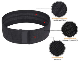 Bandes de résistance en tissu personnalisées pour femmes, entraînement des hanches, des cuisses, des jambes et des fesses, bandes de fitness élastiques en coton antidérapantes, OEM - Product Image 4