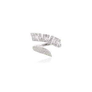 Bague de luxe magnifique et étincelante en diamant 100% naturel, bijoux de mariée audacieux pour femmes, en or blanc véritable K14 - Product Image 1