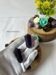 Venta al por mayor de amatista natural, punta de lápiz de doble punta, Varita de cristal, piedra curativa pulida para meditación Reiki Feng Shui - Product Image 3