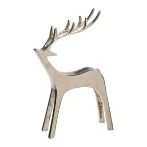 Premium Shiny Reindeer Metal Table Ornament Handcrafted Decorative Accent Perfect For <b>Shelves</b> <b>Mantels</b> Or Designer Interiors - Product Image 5