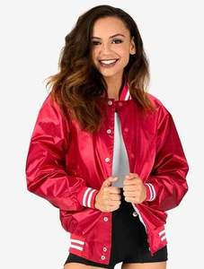 Chaqueta de Satén de Diseño Nuevo Personalizada al por Mayor, Chaqueta Bomber de Satén para Mujer de Manga Larga con Forro Acolchado de Diamantes y Botones, Chaqueta de Invierno - Product Image 3