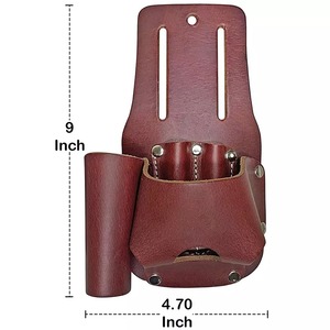 Porte-outil en cuir personnalisé, ceinture, ruban à mesurer, pochette à outils rétro, étui pour couteau de poche, organisateur, vente en gros - Product Image 4